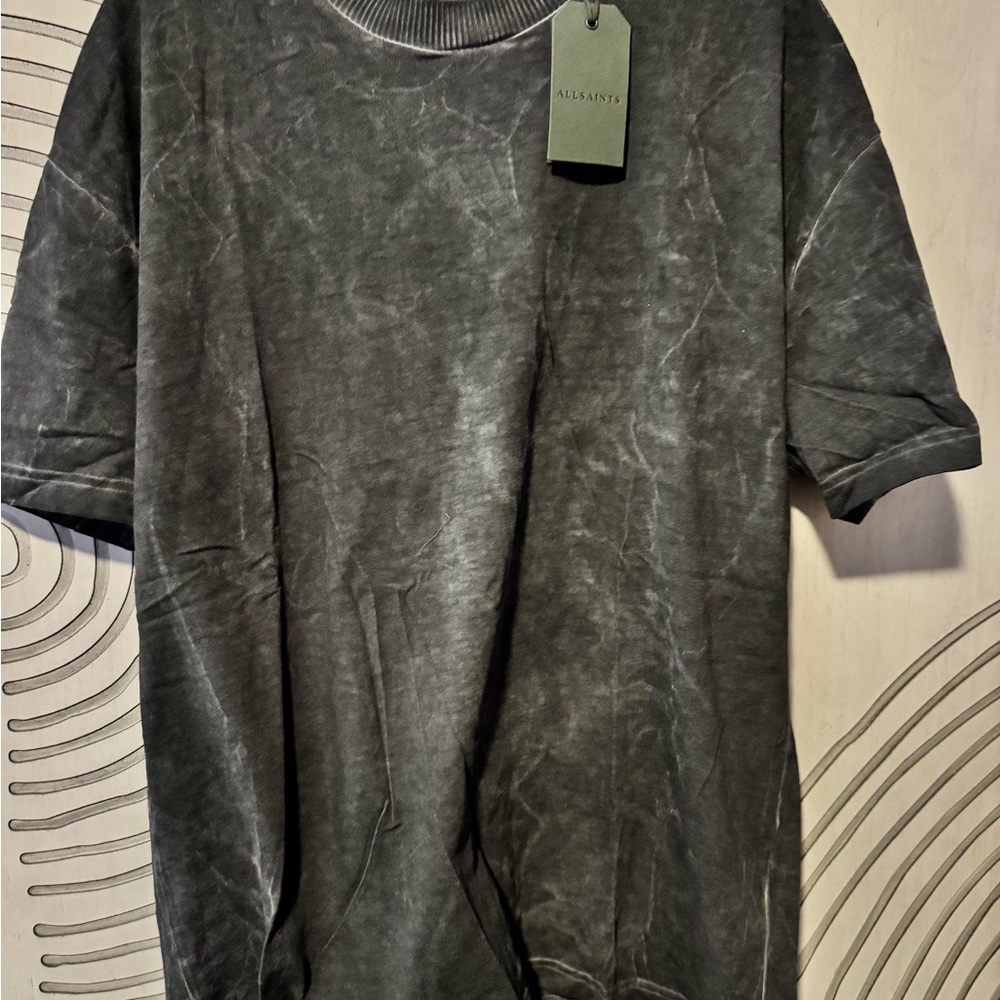 All Saints Men's Washed Black Short Sleeve Tee
